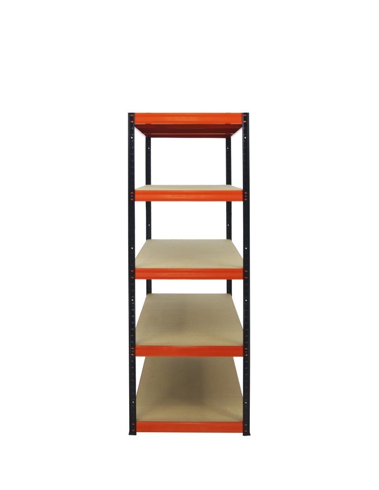Kellerregale/Garagenregale - Metallregal Werkstatt Schwerlastregal Helios HBO_180x110x30_5 Böden, Traglast: 275 Kg, Farbe: SCHWARZ/ORANGE - produkt new.modo24.de 3