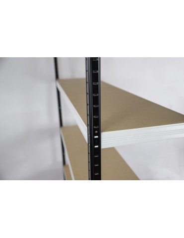Kellerregale/Garagenregale - Metallregal Werkstatt Schwerlastregal Helios HBW_180x110x35_5 Böden, Traglast: 400 Kg, Farbe: SCHWARZ/WEIß - product 11