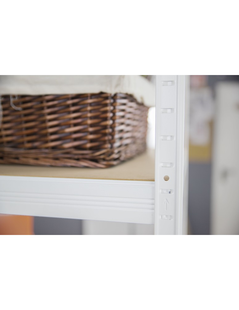 Kellerregale/Garagenregale - Metallregal Werkstatt Schwerlastregal Helios HWW_180x100x45_5 Böden, Traglast: 275 Kg, Farbe: WEIß - product new.modo24.de 7