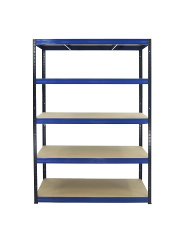 Metallregal Werkstatt Schwerlastregal Helios HBN_180x100x40_5 Böden, Traglast: 275 Kg, Farbe: SCHWARZ/BLAU - product 2