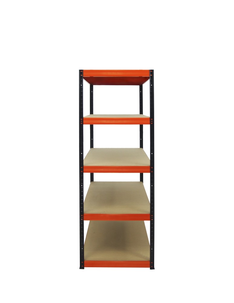 Kellerregale/Garagenregale - Metallregal Werkstatt Schwerlastregal Helios HBO_180x075x40_5 Böden, Traglast: 350 Kg, Farbe: SCHWARZ/ORANGE - product new.modo24.de 3