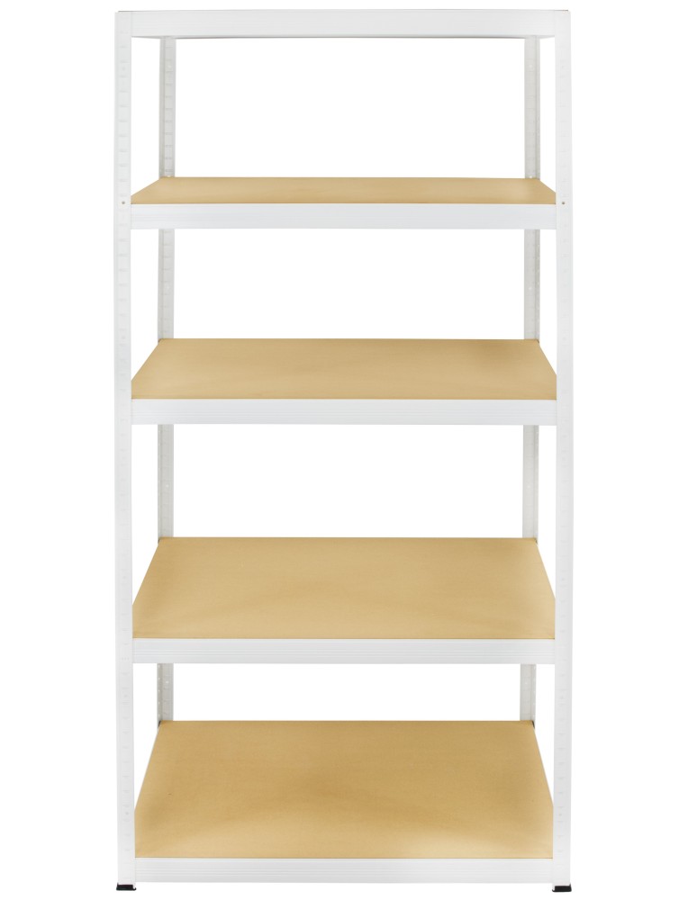 Kellerregale/Garagenregale - Metallregal Werkstatt Schwerlastregal Helios HWW_180x075x40_5 Böden, Traglast: 175 Kg, Farbe: WEIß - product new.modo24.de 1