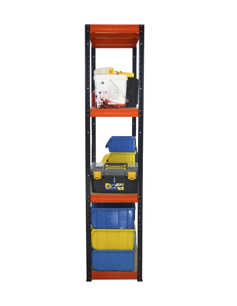 Kellerregale/Garagenregale - Metallregal Werkstatt Schwerlastregal Helios HBO_180x120x60_4 Böden, Traglast: 350 Kg, Farbe: SCHWARZ/ORANGE - product new.modo24.de 12