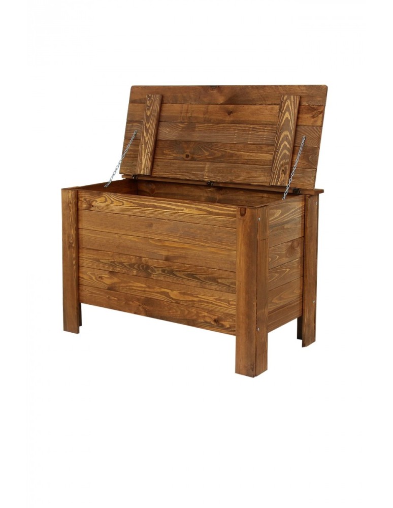 Truhe / Holztruhe - Holztruhe Truhe Kiste mit Deckel Wäschetruhe Spielkiste  B13I_052X080X40_R0F1 / gebeizt in Braun , (52x80x40 cm) - product new.modo24.de 1