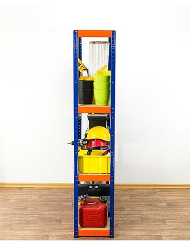 Kellerregale/Garagenregale - Metallregal Werkstatt Schwerlastregal Helios HNO_180x120x50_4 Böden, Traglast: 275 Kg, Farbe: BLAU/ORANGE - product 4