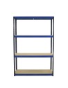 Metallregal Werkstatt Schwerlastregal Helios HBN_180x120x45_4 Böden, Traglast: 175 Kg, Farbe: SCHWARZ/BLAU