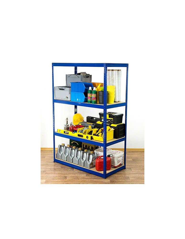 Kellerregale/Garagenregale - Metallregal Werkstatt Schwerlastregal Helios HNN_180x120x35_4 Böden, Traglast: 175 Kg, Farbe: BLAU - product new.modo24.de 4
