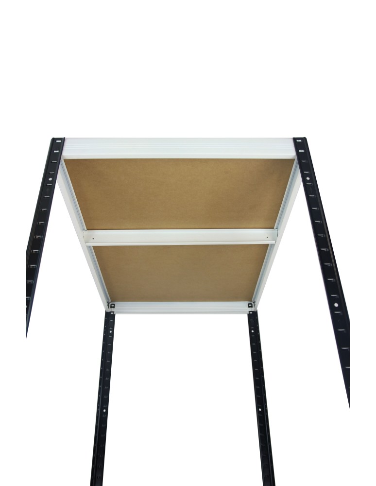 Kellerregale/Garagenregale - Metallregal Werkstatt Schwerlastregal Helios HBW_180x120x30_4 Böden, Traglast: 275 Kg, Farbe: SCHWARZ/WEIß - product new.modo24.de 11