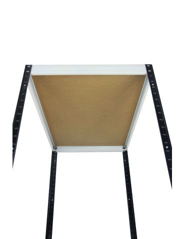 Kellerregale/Garagenregale - Metallregal Werkstatt Schwerlastregal Helios HBW_180x120x30_4 Böden, Traglast: 275 Kg, Farbe: SCHWARZ/WEIß - product 12