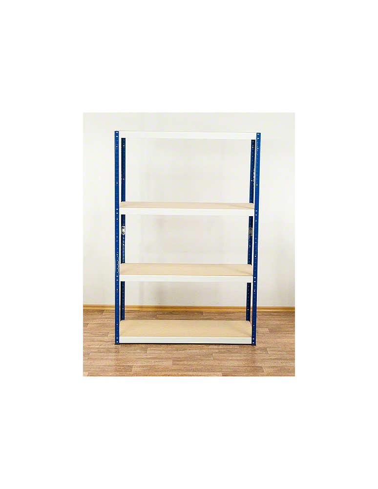 Kellerregale/Garagenregale - Metallregal Werkstatt Schwerlastregal Helios HNW_180x110x30_4 Böden, Traglast: 350 Kg, Farbe: BLAU/WEIß - product new.modo24.de 1