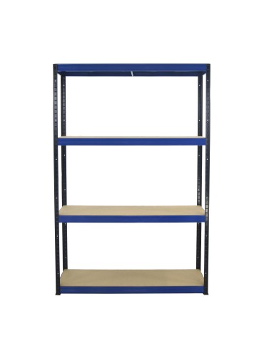 Metallregal Werkstatt Schwerlastregal Helios HBN_180x110x30_4 Böden, Traglast: 175 Kg, Farbe: SCHWARZ/BLAU