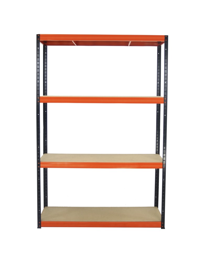 Kellerregale/Garagenregale - Metallregal Werkstatt Schwerlastregal Helios HBO_180x110x40_4 Böden, Traglast: 175 Kg, Farbe: SCHWARZ/ORANGE - product new.modo24.de 1