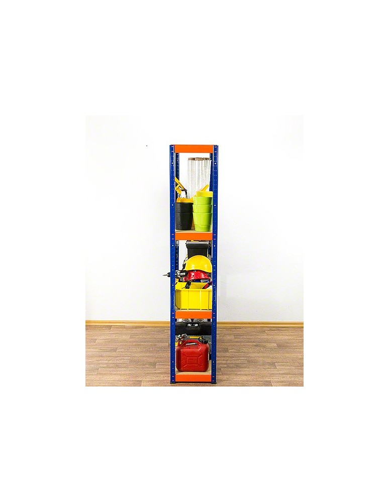 Kellerregale/Garagenregale - Metallregal Werkstatt Schwerlastregal Helios HNO_180x110x45_4 Böden, Traglast: 400 Kg, Farbe: BLAU/ORANGE - product new.modo24.de 4