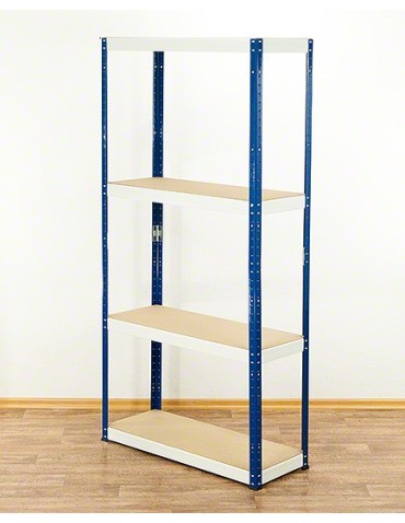 Metallregal Werkstatt Schwerlastregal Helios HNW_180x110x45_4 Böden, Traglast: 275 Kg, Farbe: BLAU/WEIß - produkt 2