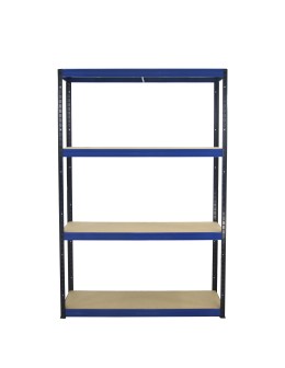 Metallregal Werkstatt Schwerlastregal Helios HBN_180x110x50_4 Böden, Traglast: 350 Kg, Farbe: SCHWARZ/BLAU - product 2