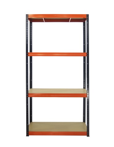 Metallregal Werkstatt Schwerlastregal Helios HBO_180x110x50_4 Böden, Traglast: 275 Kg, Farbe: SCHWARZ/ORANGE - product 2
