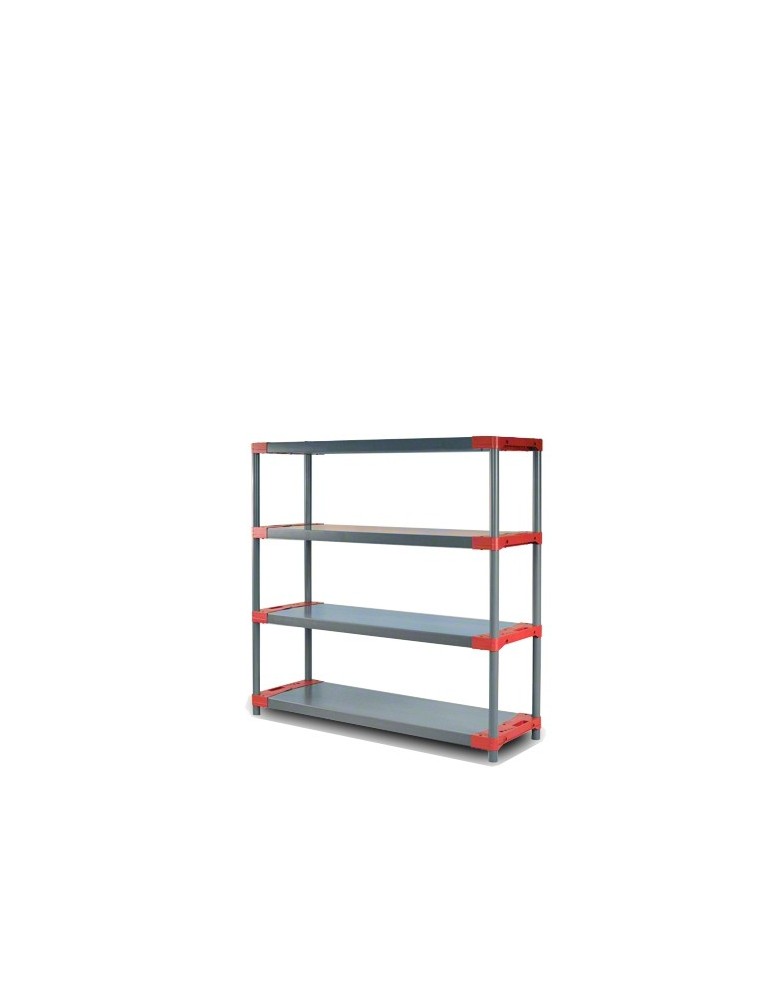 Kellerregale/Garagenregale - Plastikregal Kunststoffregal Steckregal  Jupiter-4-120 (138x120x46), 4 Böden, ROT - product new.modo24.de 1