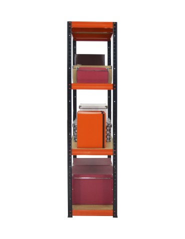 Kellerregale/Garagenregale - Metallregal Werkstatt Schwerlastregal Helios HBO_180x090x50_4 Böden, Traglast: 275 Kg, Farbe: SCHWARZ/ORANGE - product 11