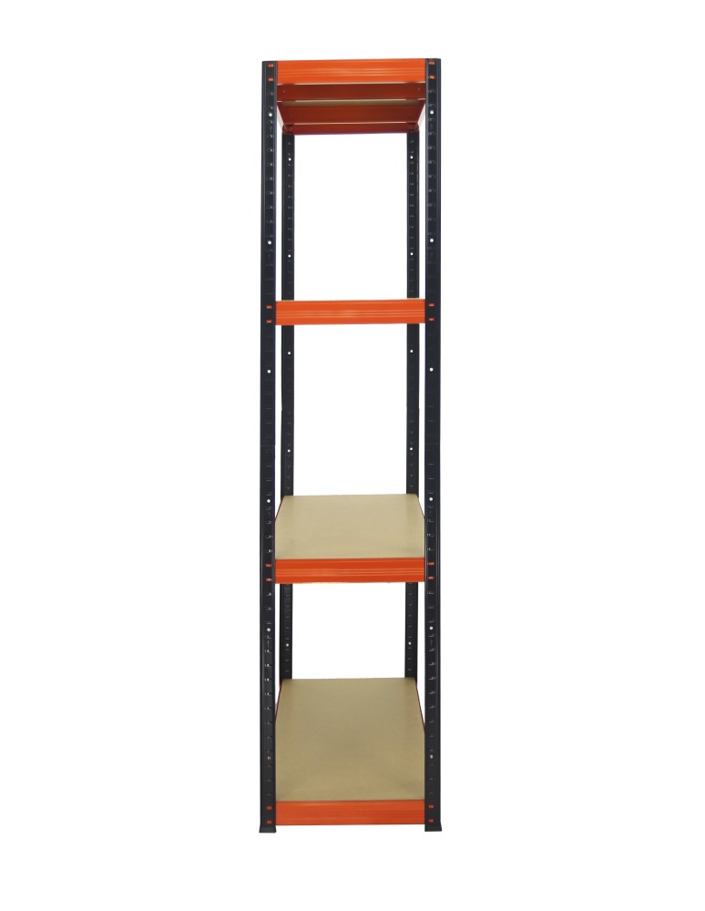 Kellerregale/Garagenregale - Metallregal Werkstatt Schwerlastregal Helios HBO_180x090x50_4 Böden, Traglast: 275 Kg, Farbe: SCHWARZ/ORANGE - product new.modo24.de 12