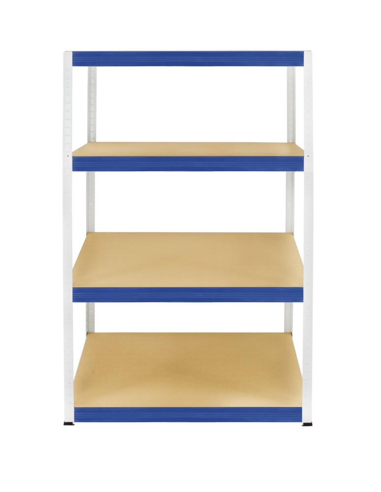 Kellerregale/Garagenregale - Metallregal Werkstatt Schwerlastregal Helios HWN_180x090x60_4 Böden, Traglast: 275 Kg, Farbe: WEIß/BLAU - product new.modo24.de 1
