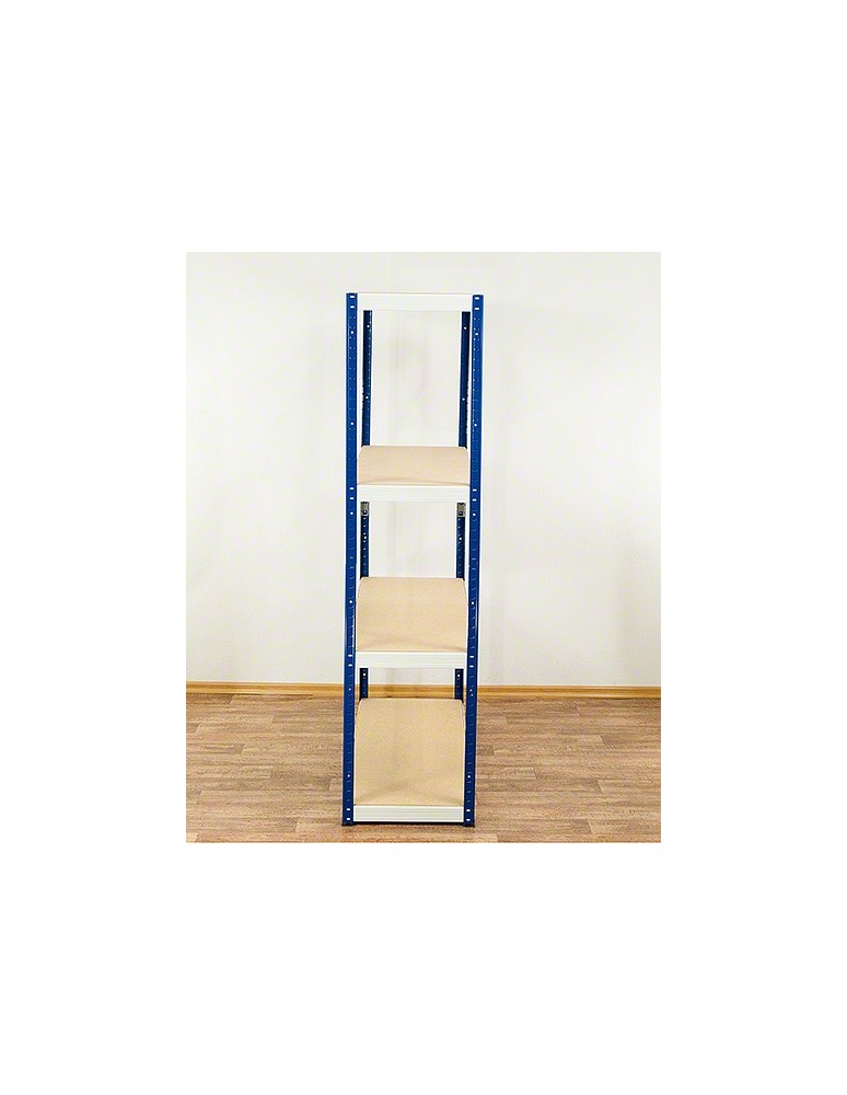 Kellerregale/Garagenregale - Metallregal Werkstatt Schwerlastregal Helios HNW_180x090x45_4 Böden, Traglast: 400 Kg, Farbe: BLAU/WEIß - product new.modo24.de 3