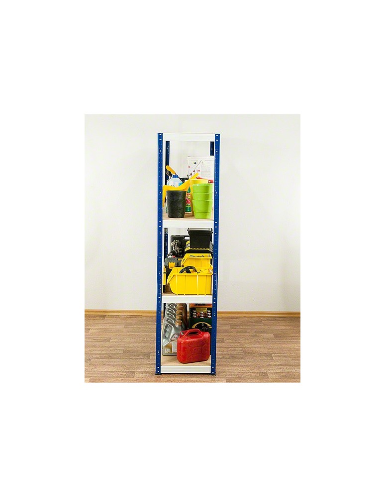 Kellerregale/Garagenregale - Metallregal Werkstatt Schwerlastregal Helios HNW_180x090x45_4 Böden, Traglast: 400 Kg, Farbe: BLAU/WEIß - product new.modo24.de 4