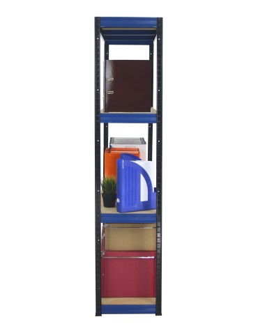 Kellerregale/Garagenregale - Metallregal Werkstatt Schwerlastregal Helios HBN_180x090x45_4 Böden, Traglast: 400 Kg, Farbe: SCHWARZ/BLAU - product 4