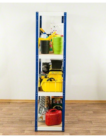 Kellerregale/Garagenregale - Metallregal Werkstatt Schwerlastregal Helios HNW_180x090x40_4 Böden, Traglast: 350 Kg, Farbe: BLAU/WEIß - product 3