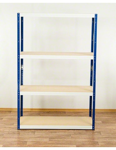 Metallregal Werkstatt Schwerlastregal Helios HNW_180x090x40_4 Böden, Traglast: 400 Kg, Farbe: BLAU/WEIß - produkt 2