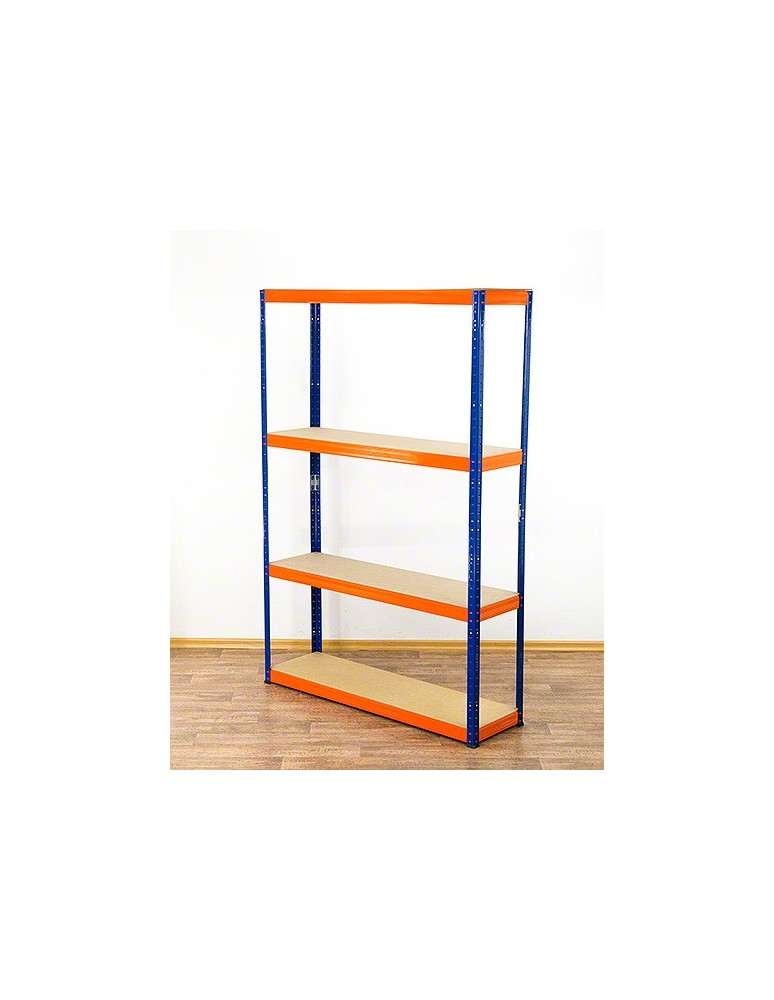Kellerregale/Garagenregale - Metallregal Werkstatt Schwerlastregal Helios HNO_180x090x35_4 Böden, Traglast: 175 Kg, Farbe: BLAU/ORANGE - produkt new.modo24.de 1