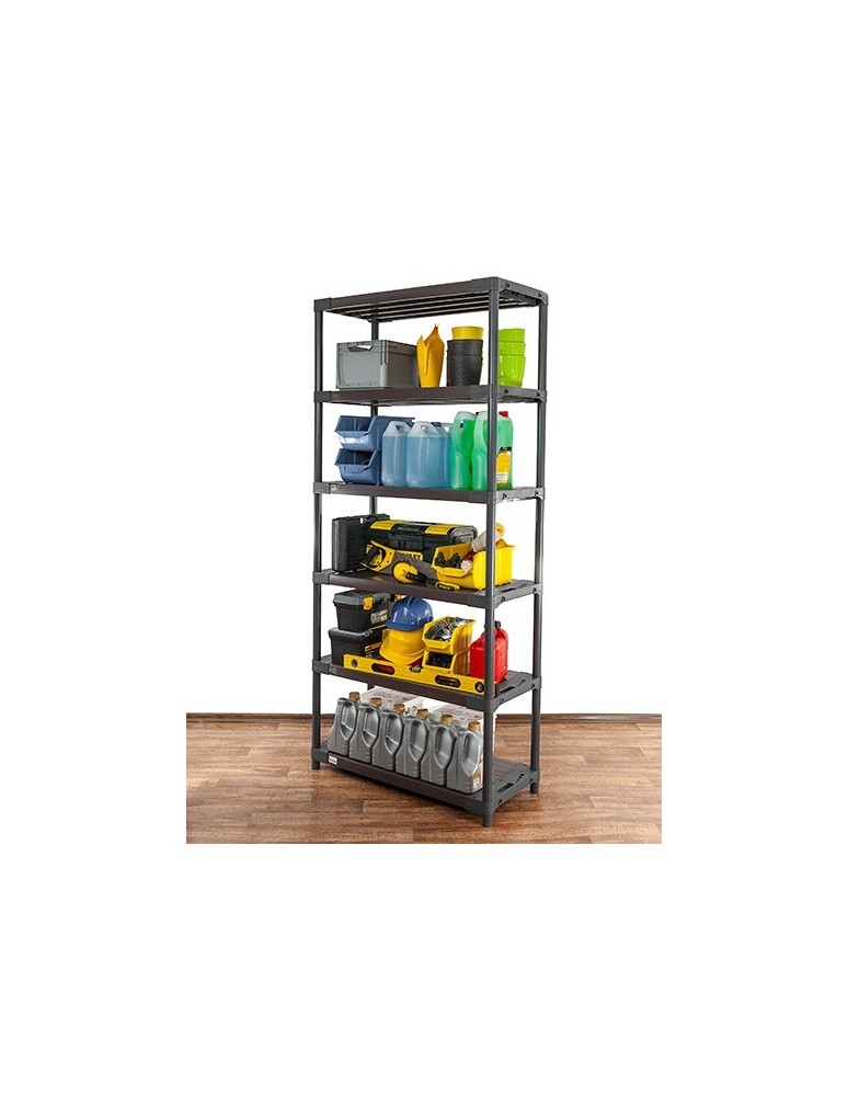Kellerregale/Garagenregale - Plastikregal Kunststoffregal Steckregal  Jupiter-6-80 (222x80x46), 6 Böden, ROT - product new.modo24.de 2