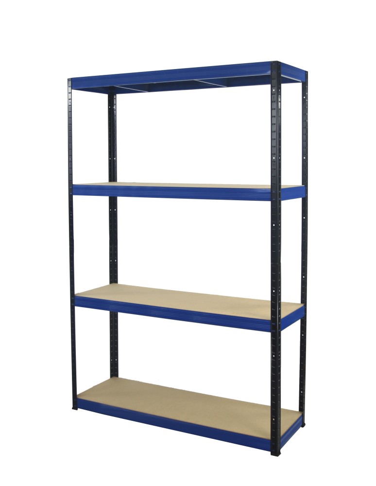 Kellerregale/Garagenregale - Metallregal Werkstatt Schwerlastregal Helios HBN_180x090x35_4 Böden, Traglast: 275 Kg, Farbe: SCHWARZ/BLAU - product new.modo24.de 1