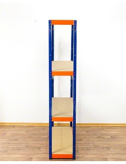 Metallregal Werkstatt Schwerlastregal Helios HNO_180x090x30_4 Böden, Traglast: 275 Kg, Farbe: BLAU/ORANGE - product 2