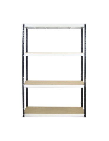 Kellerregale/Garagenregale - Metallregal Werkstatt Schwerlastregal Helios HBW_180x090x30_4 Böden, Traglast: 350 Kg, Farbe: SCHWARZ/WEIß - product 3
