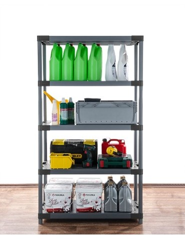 Plastikregal Kunststoffregal Steckregal  Jupiter-5-90 (180x90x46), 5 Böden, ROT - product 2
