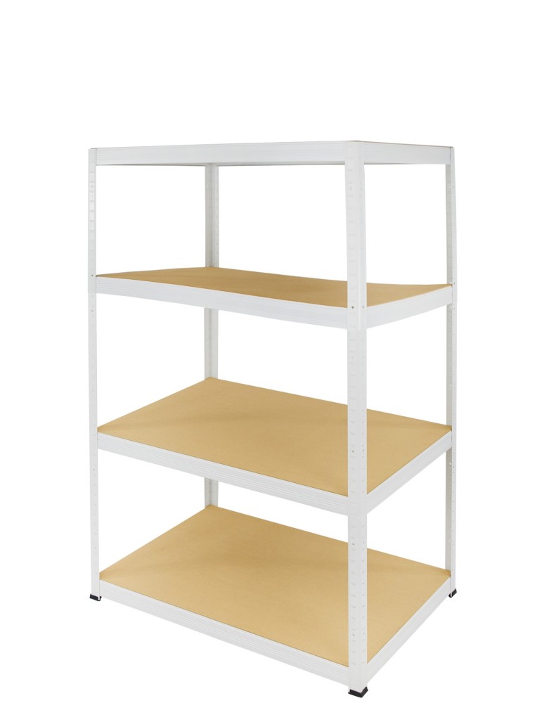 Kellerregale/Garagenregale - Metallregal Werkstatt Schwerlastregal Helios HWW_180x100x30_4 Böden, Traglast: 350 Kg, Farbe: WEIß - product new.modo24.de 1