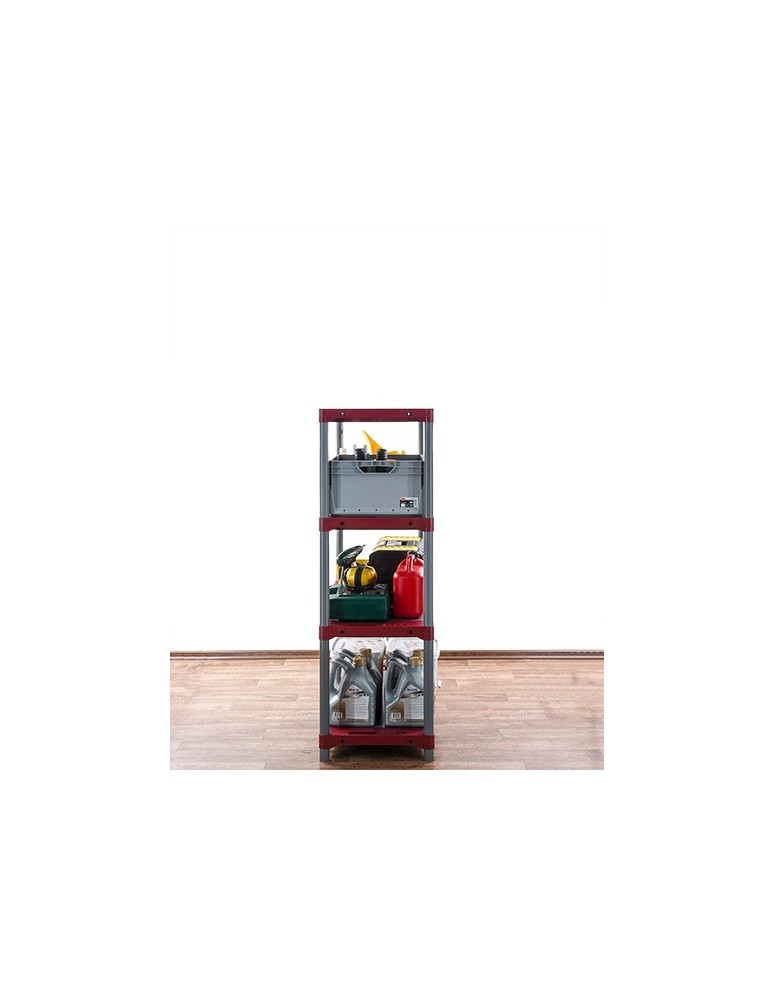 Kellerregale/Garagenregale - Plastikregal Kunststoffregal Steckregal  Jupiter-4-90 (138x90x46), 4 Böden, ROT - product new.modo24.de 4