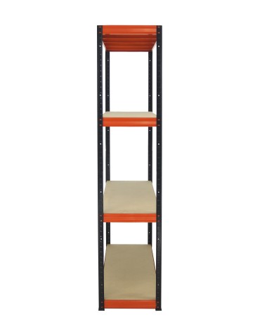 Kellerregale/Garagenregale - Metallregal Werkstatt Schwerlastregal Helios HBO_180x100x30_4 Böden, Traglast: 175 Kg, Farbe: SCHWARZ/ORANGE - produkt 7