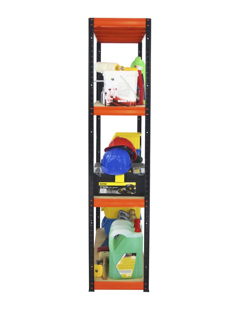 Kellerregale/Garagenregale - Metallregal Werkstatt Schwerlastregal Helios HBO_180x100x30_4 Böden, Traglast: 175 Kg, Farbe: SCHWARZ/ORANGE - produkt new.modo24.de 10