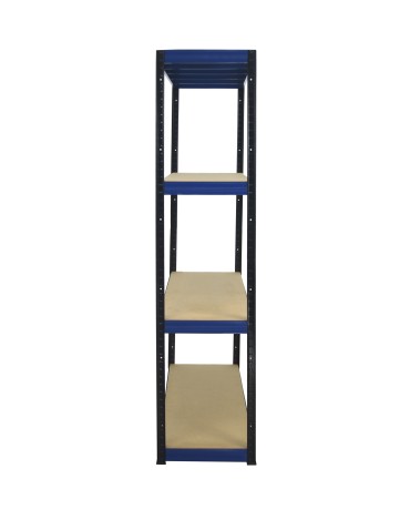 Kellerregale/Garagenregale - Metallregal Werkstatt Schwerlastregal Helios HBN_180x100x40_4 Böden, Traglast: 175 Kg, Farbe: SCHWARZ/BLAU - product 3