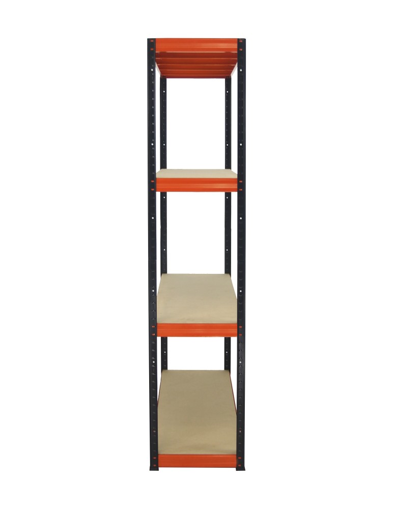 Kellerregale/Garagenregale - Metallregal Werkstatt Schwerlastregal Helios HBO_180x100x45_4 Böden, Traglast: 175 Kg, Farbe: SCHWARZ/ORANGE - produkt new.modo24.de 7