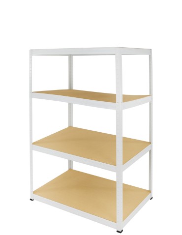 Kellerregale/Garagenregale - Metallregal Werkstatt Schwerlastregal Helios HWW_180x100x50_4 Böden, Traglast: 350 Kg, Farbe: WEIß - produkt 1