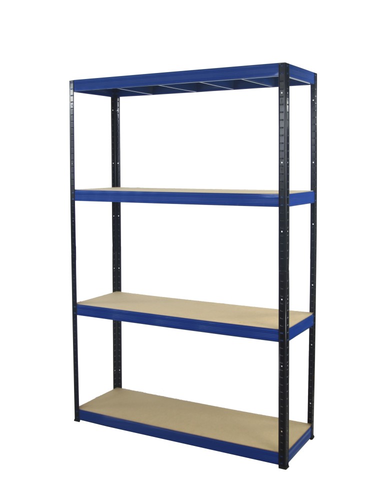 Kellerregale/Garagenregale - Metallregal Werkstatt Schwerlastregal Helios HBN_180x100x50_4 Böden, Traglast: 350 Kg, Farbe: SCHWARZ/BLAU - product new.modo24.de 1