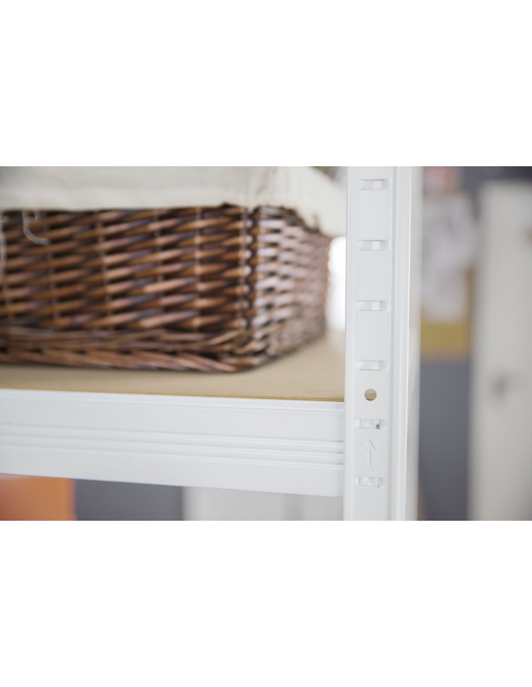 Kellerregale/Garagenregale - Metallregal Werkstatt Schwerlastregal Helios HWW_180x100x60_4 Böden, Traglast: 175 Kg, Farbe: WEIß - product new.modo24.de 16