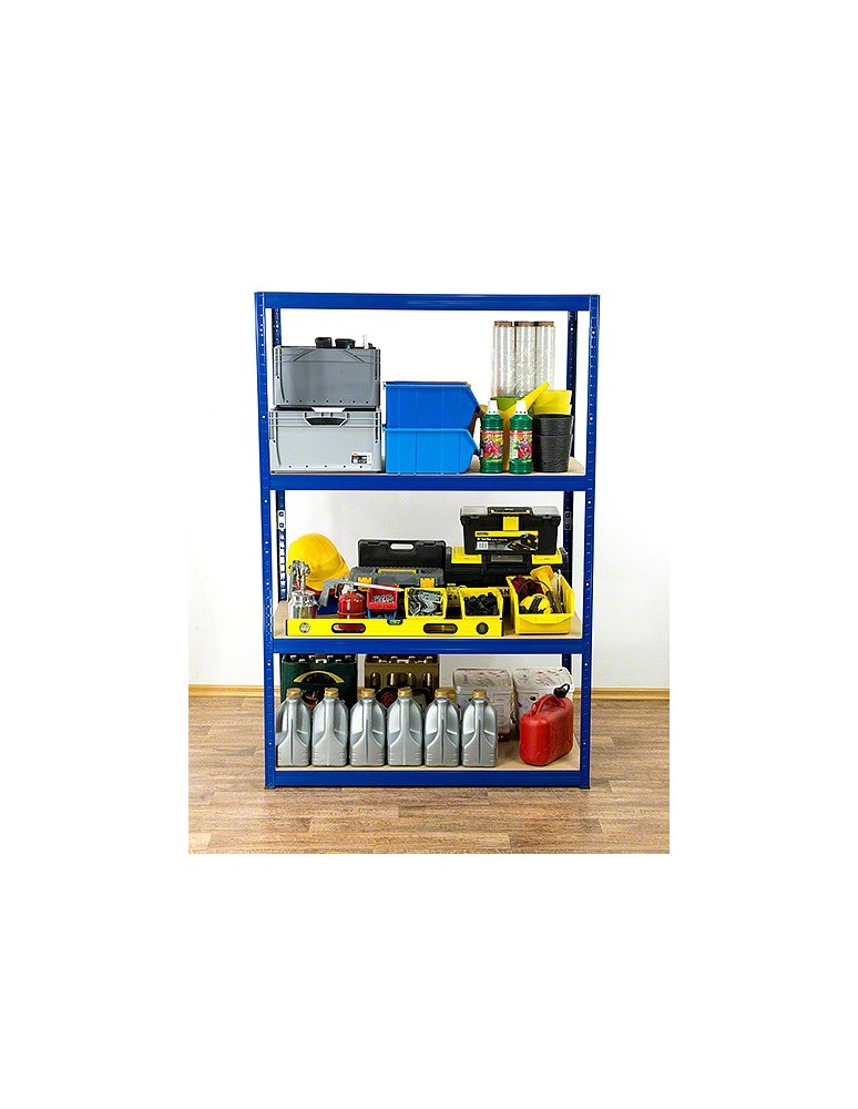 Kellerregale/Garagenregale - Metallregal Werkstatt Schwerlastregal Helios HNN_180x075x60_4 Böden, Traglast: 175 Kg, Farbe: BLAU - product new.modo24.de 5