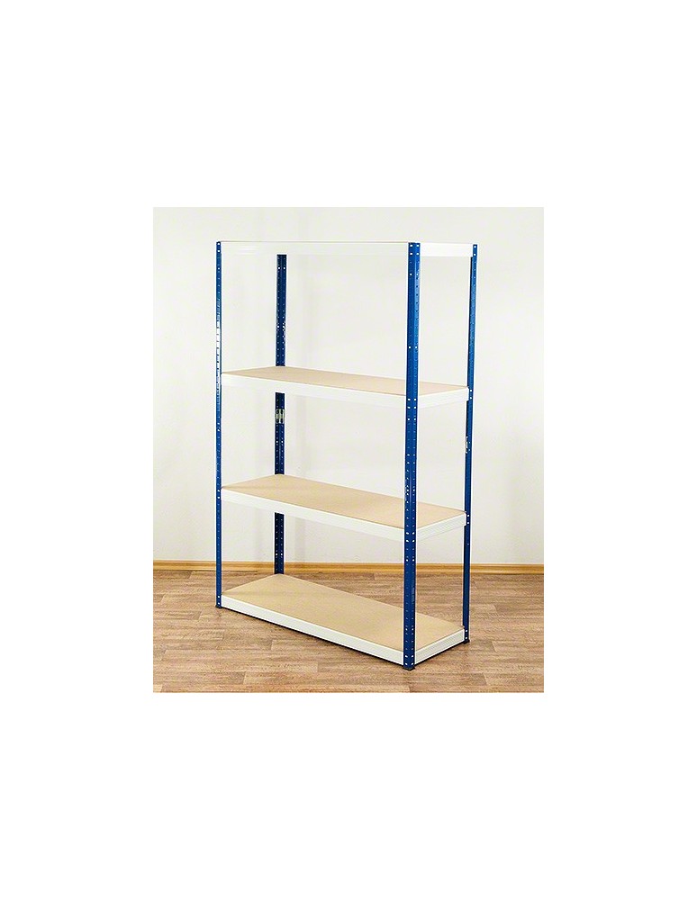 Kellerregale/Garagenregale - Metallregal Werkstatt Schwerlastregal Helios HNW_180x075x60_4 Böden, Traglast: 400 Kg, Farbe: BLAU/WEIß - product new.modo24.de 1