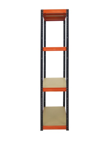 Kellerregale/Garagenregale - Metallregal Werkstatt Schwerlastregal Helios HBO_180x075x60_4 Böden, Traglast: 275 Kg, Farbe: SCHWARZ/ORANGE - product 12