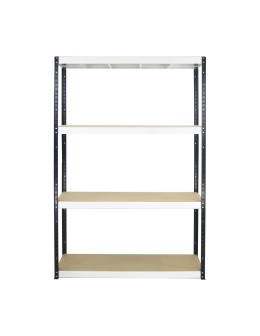 Metallregal Werkstatt Schwerlastregal Helios HBW_180x075x60_4 Böden, Traglast: 175 Kg, Farbe: SCHWARZ/WEIß - product 2