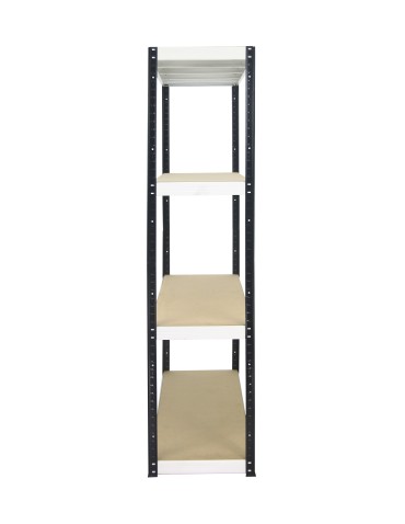 Metallregal Werkstatt Schwerlastregal Helios HBW_180x075x50_4 Böden, Traglast: 275 Kg, Farbe: SCHWARZ/WEIß - product 2