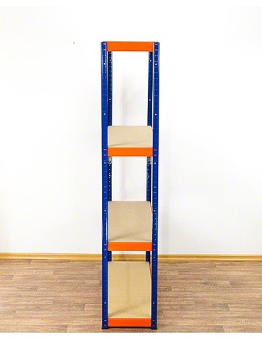Metallregal Werkstatt Schwerlastregal Helios HNO_180x075x45_4 Böden, Traglast: 275 Kg, Farbe: BLAU/ORANGE - produkt 2